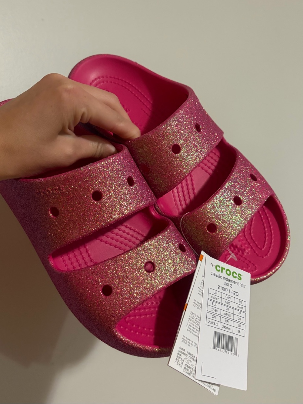Crocs Classic Iridescent Crocs Slides Sandals Women's 7